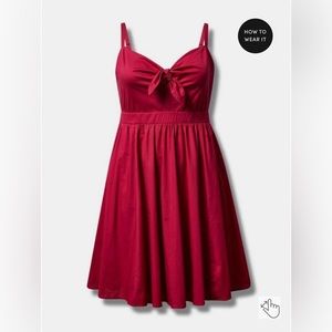 Mini Poplin Tie-Front Skater Dress